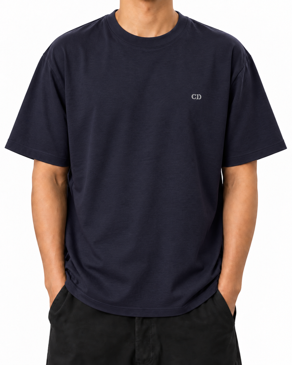Elite Attitude — French Navy — Stella Embroidered French Navy worn front on white
