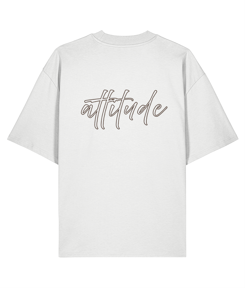 Elite Attitude Graphic — camiseta oversized de 200 GSM em White, vista traseira