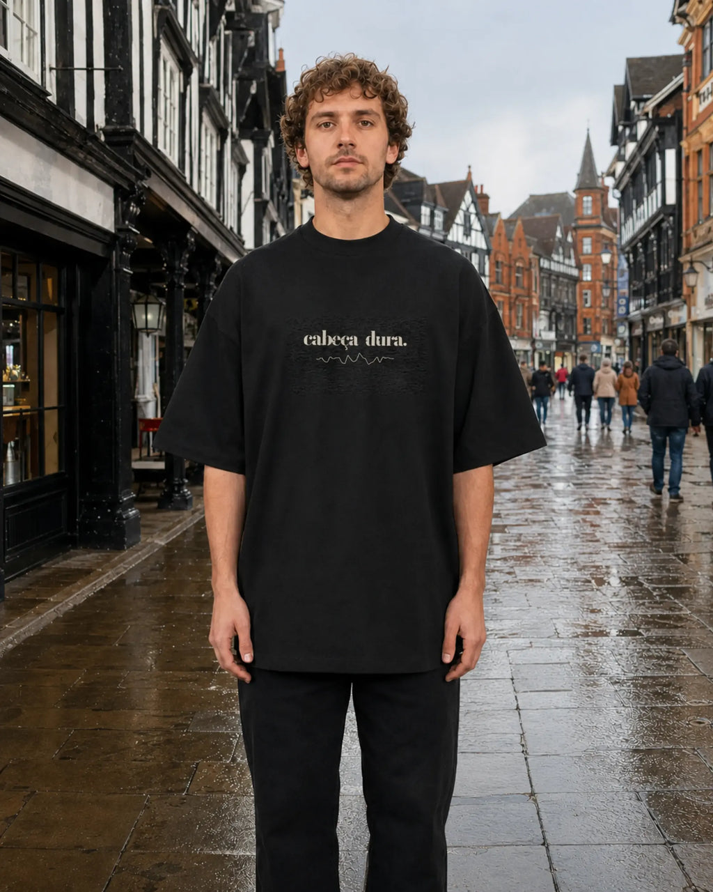 Cabeça Dura Frequency Black — men's front, daytime | augusta-mode-day augusta-gender-men augusta-view-front augusta-color-black