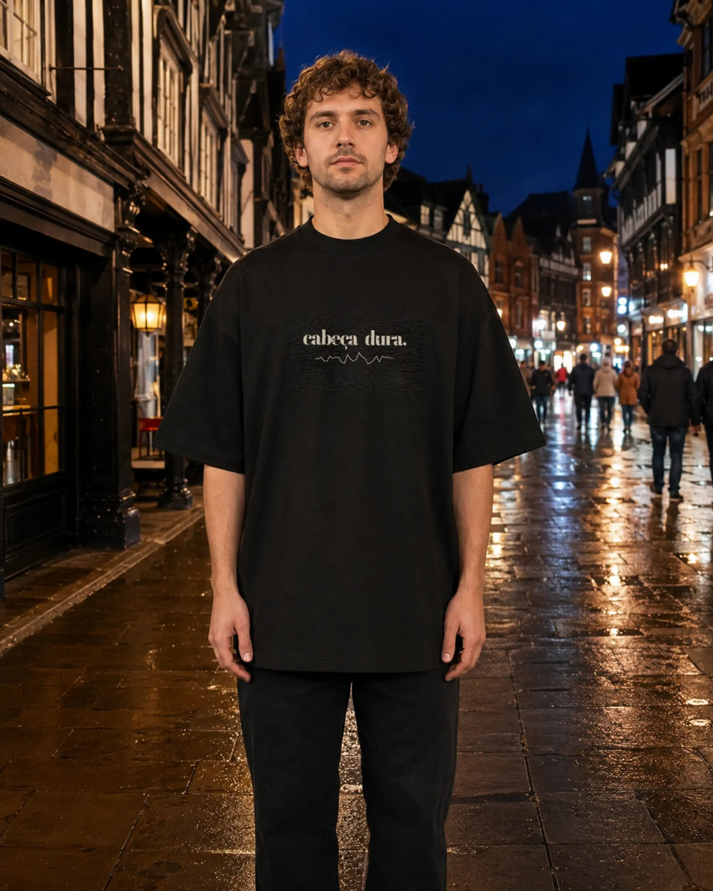 Cabeça Dura Frequency Black — men's front, nighttime | augusta-mode-night augusta-gender-men augusta-view-front augusta-color-black