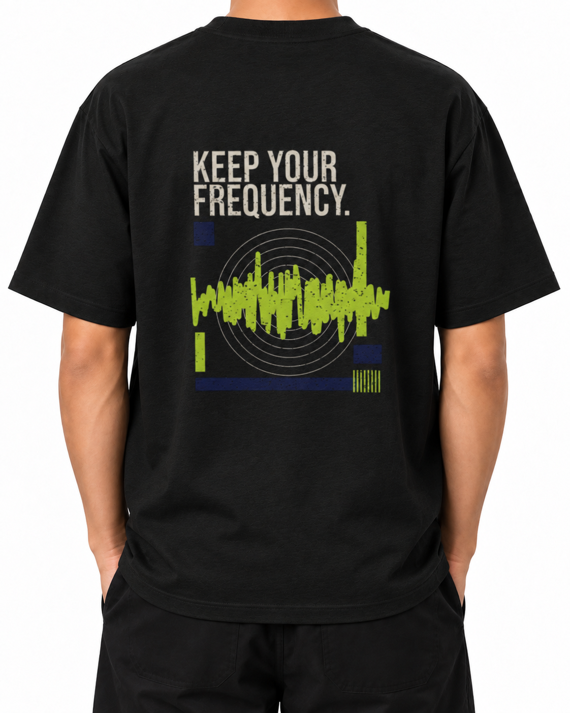 Frequency — Black — Stella Embroidered worn back on white