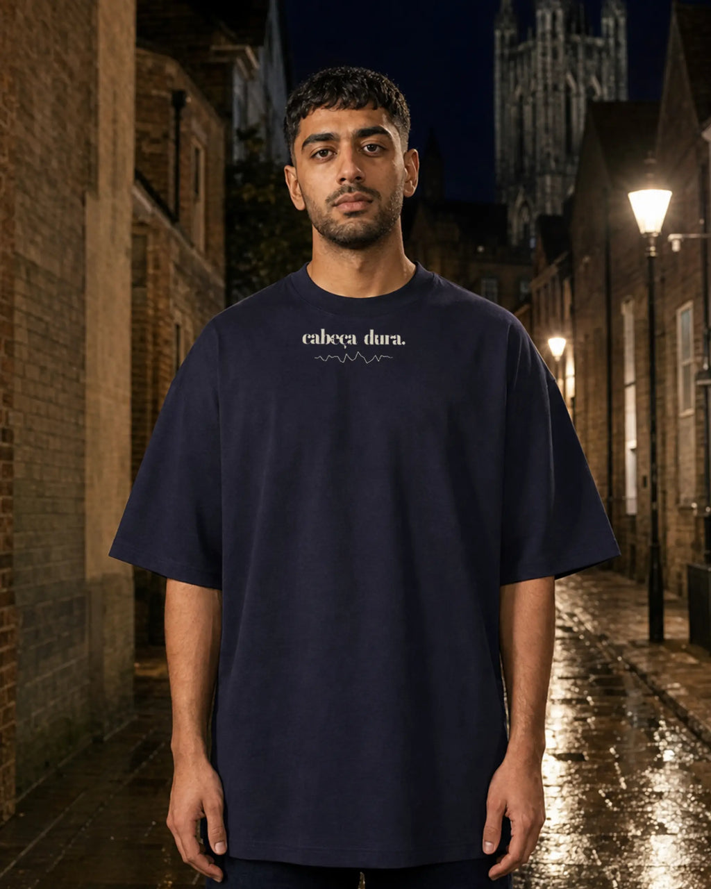 Cabeça Dura Frequency French Navy — men's front, nighttime | augusta-mode-night augusta-gender-men augusta-view-front augusta-color-french-navy