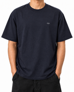 Frequency — French Navy — Stella Embroidered French Navy worn front on white