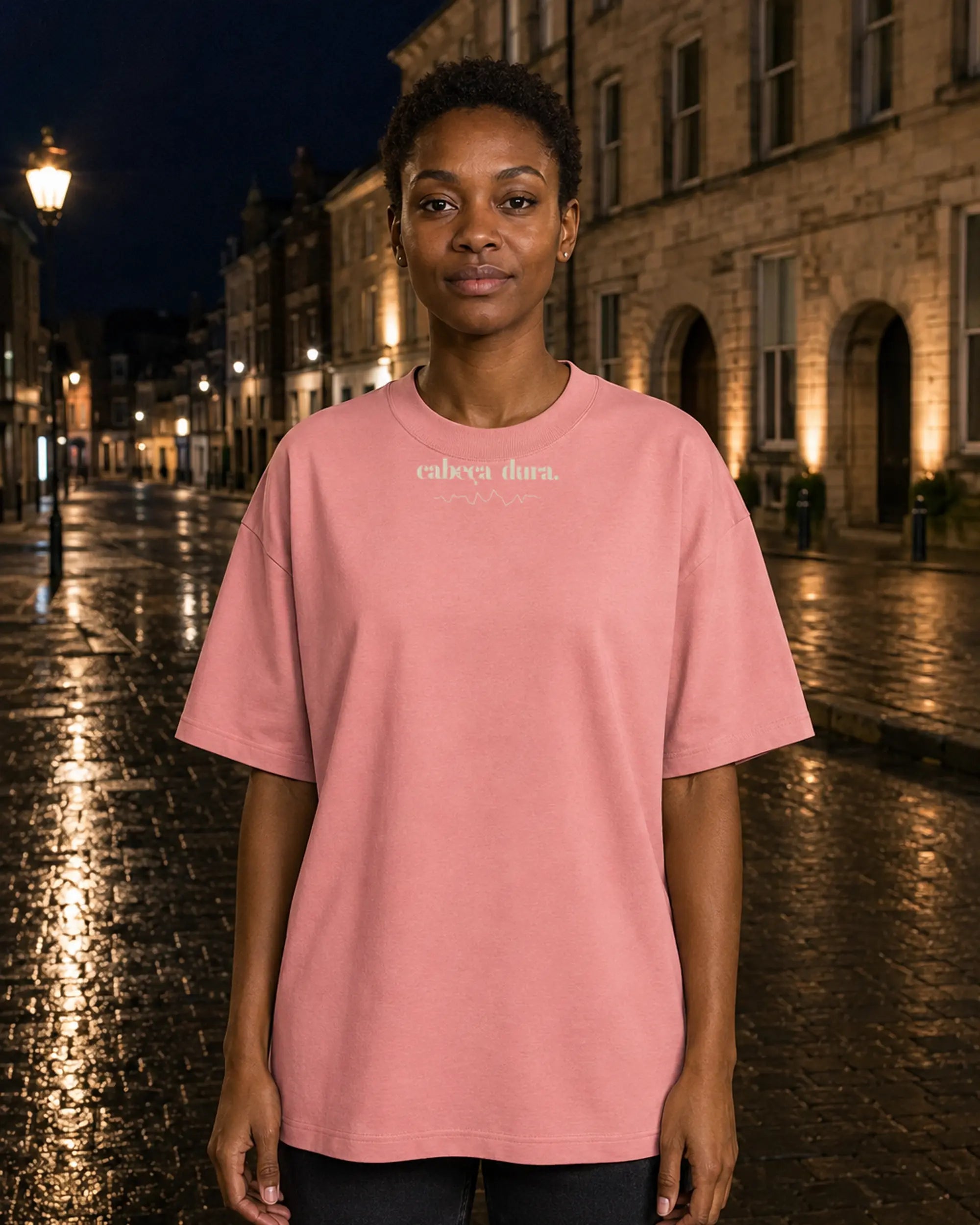 Cabeça Dura Frequency Pink Joy — women's front, nighttime | augusta-mode-night augusta-gender-women augusta-view-front augusta-color-pink-joy