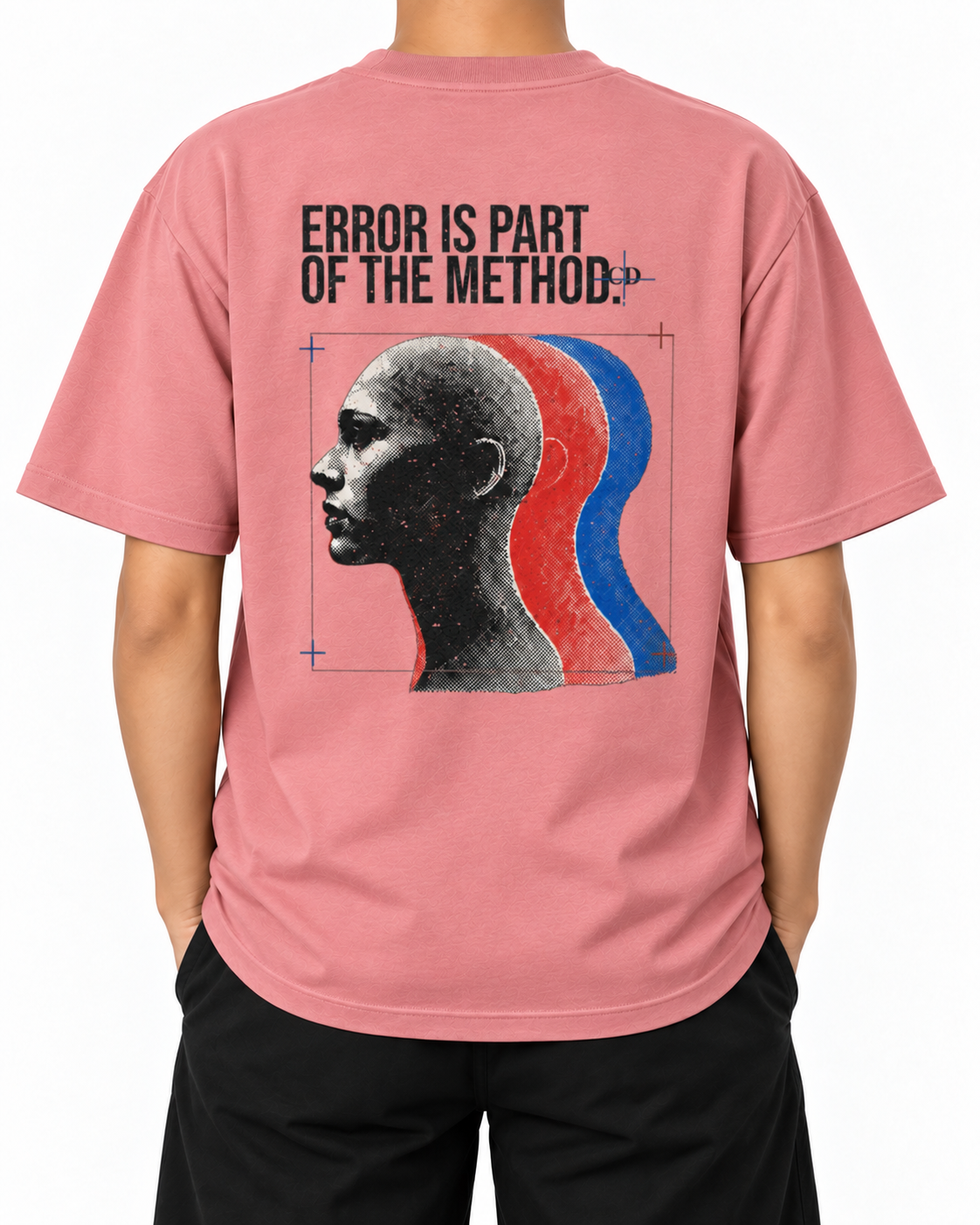 Human Error — Pink Joy — Stella Embroidered woman worn back on white