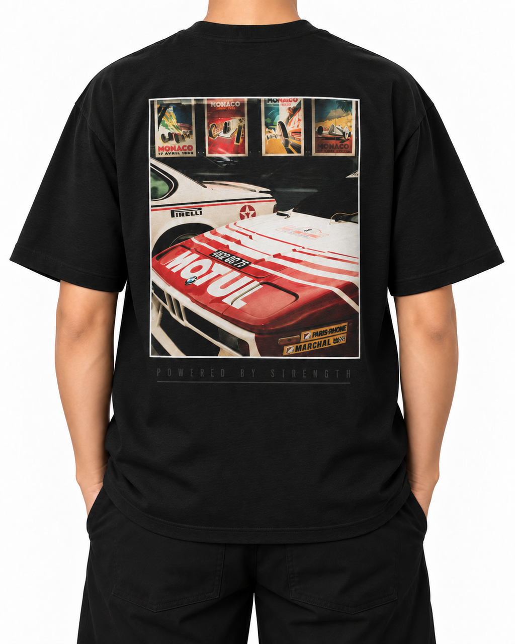 Legacy Racing Division — Black — Stella Embroidered woman worn back on white