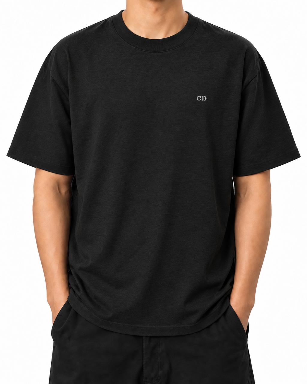 Legacy Racing Division — Black — Stella Embroidered Black worn front on white