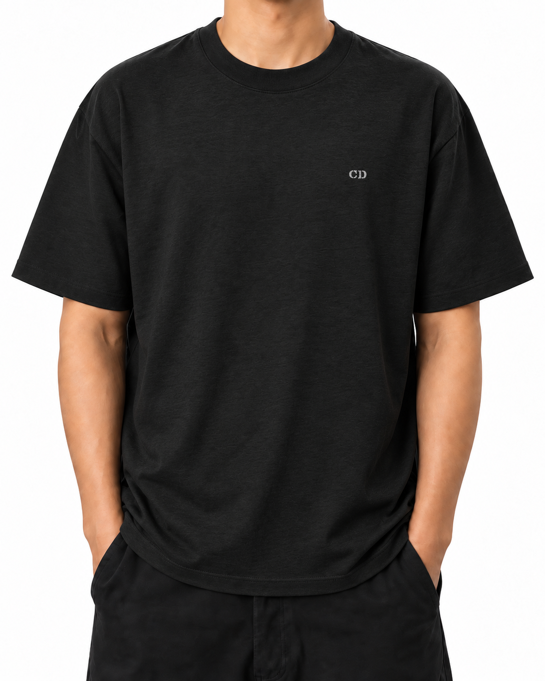 Legacy Racing Division — Black — Stella Embroidered Black worn front on white