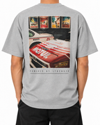 Legacy Racing Division — Heather Grey — Stella Embroidered worn back on white