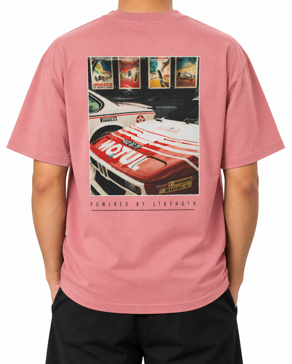 Legacy Racing Division — Pink Joy — Stella Embroidered worn back on white