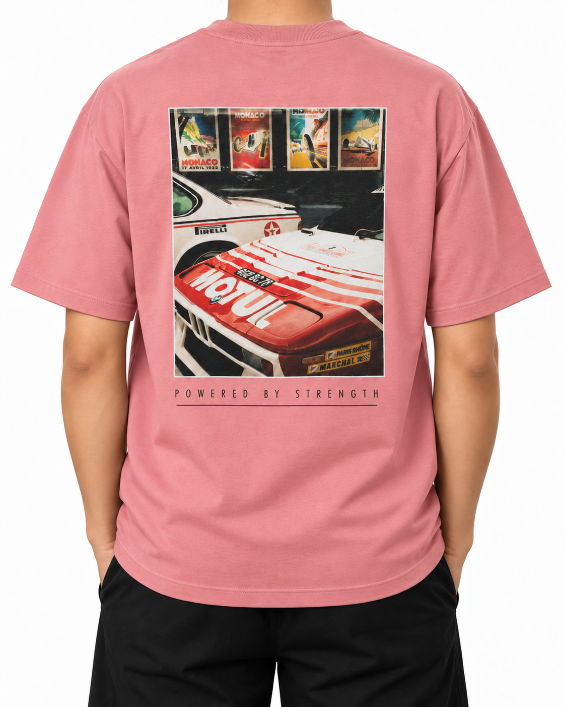 Legacy Racing Division — Pink Joy — Stella Embroidered woman worn back on white