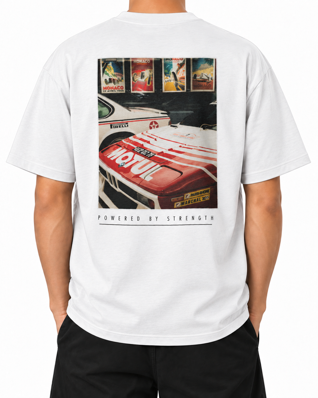 Legacy Racing Division — White — Stella Embroidered worn back on white