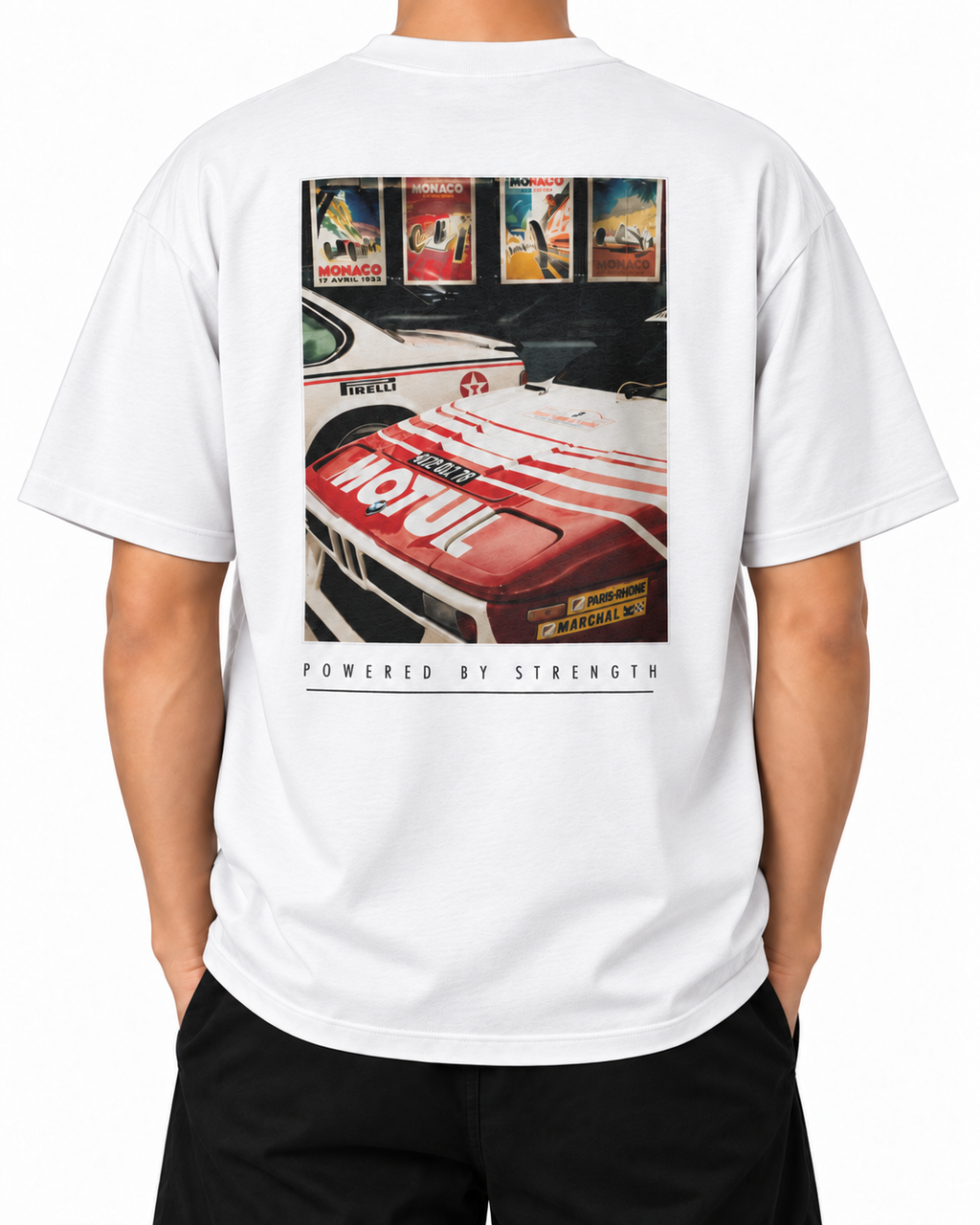 Legacy Racing Division — White — Stella Embroidered woman worn back on white