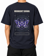 Midnight Signal — French Navy — Stella Embroidered woman worn back on white