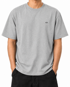 People’s Club — Heather Grey — Stella Embroidered Heather Grey worn front on white