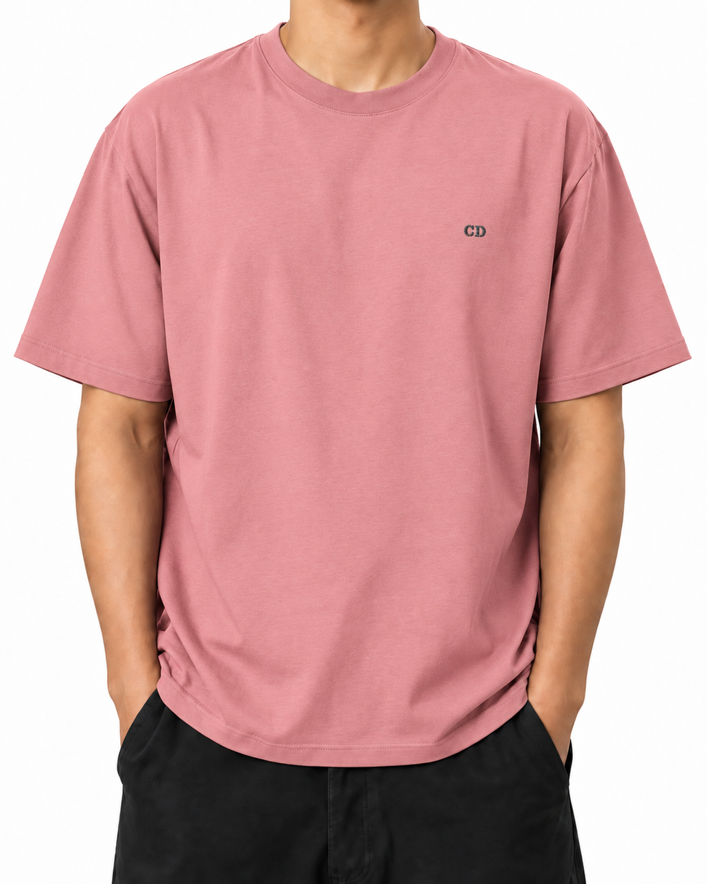 People’s Club — Pink Joy — Stella Embroidered Pink Joy worn front on white