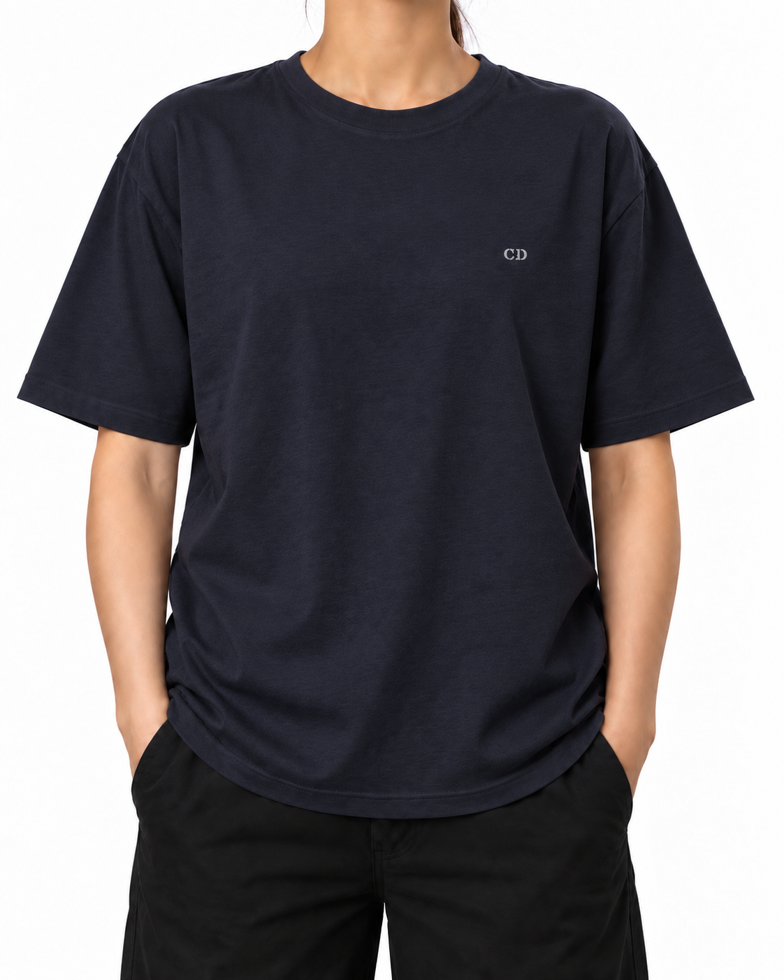 Pressure — French Navy — Stella Embroidered woman worn front on white