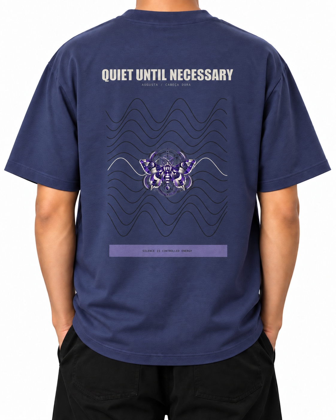 Quiet Until Necessary — Dusk — Stella Embroidered woman worn back on white