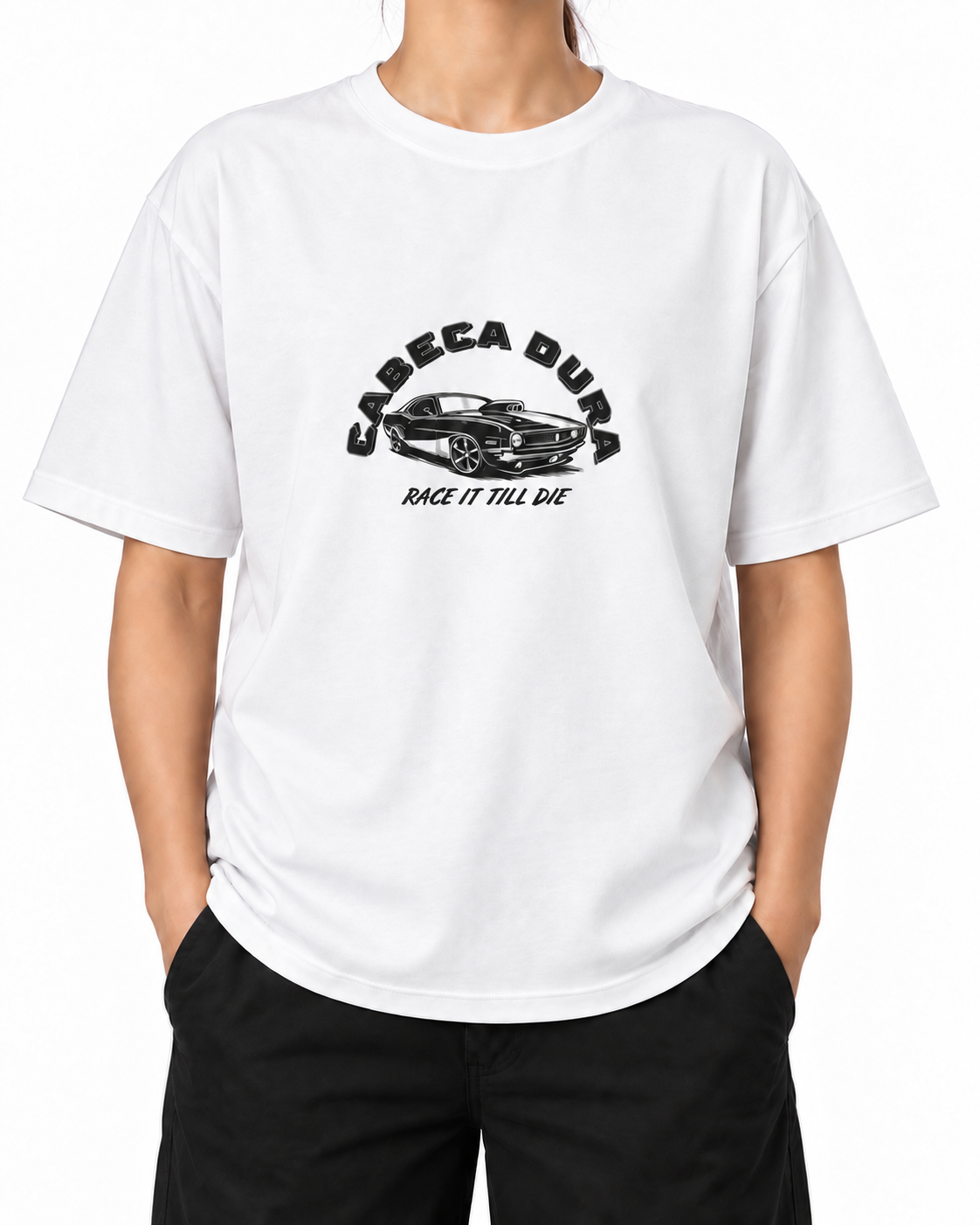 Race Till Die · 240 GSM woman worn front on white