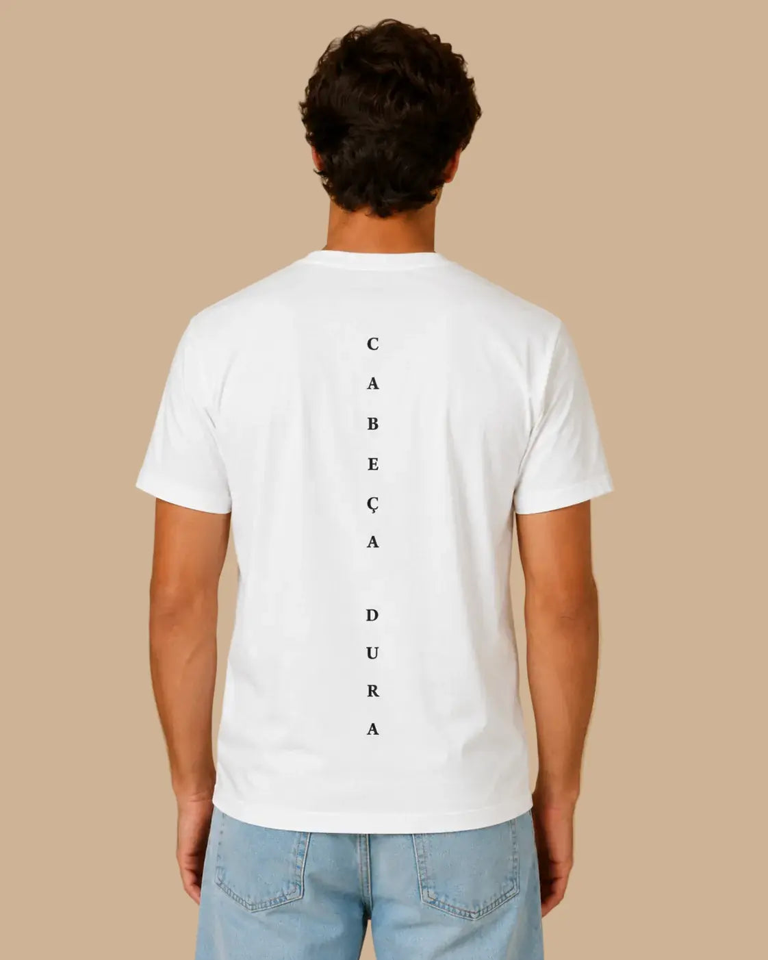 Back view of the Race Till Die white oversized Cabeça Dura T-shirt by Augusta Store