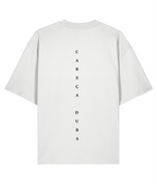 Race Till Die — White 200 GSM oversized T-shirt, back view
