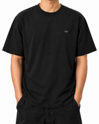 Stay Solid — Black — Stella Embroidered Black worn front on white