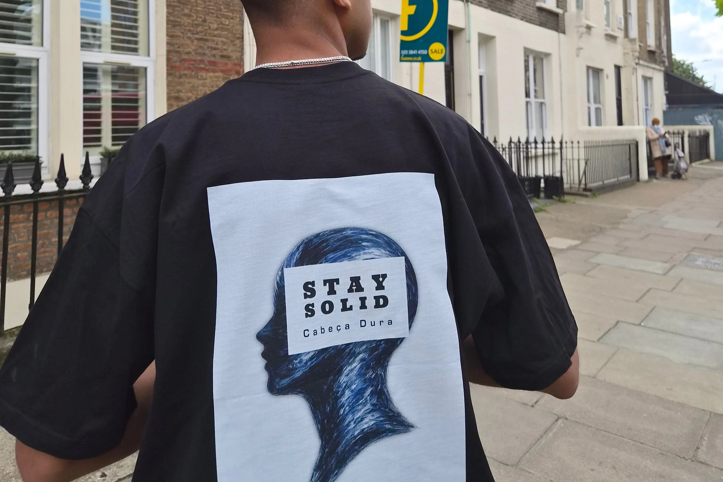 Stay Solid black Cabeça Dura T-shirt worn lookbook image by Augusta Store