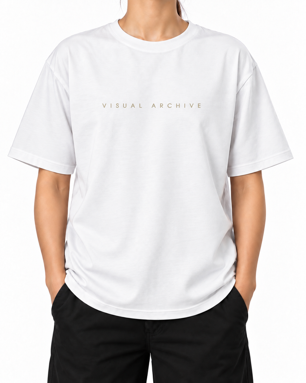 Visual Archive · 240 GSM woman worn front on white