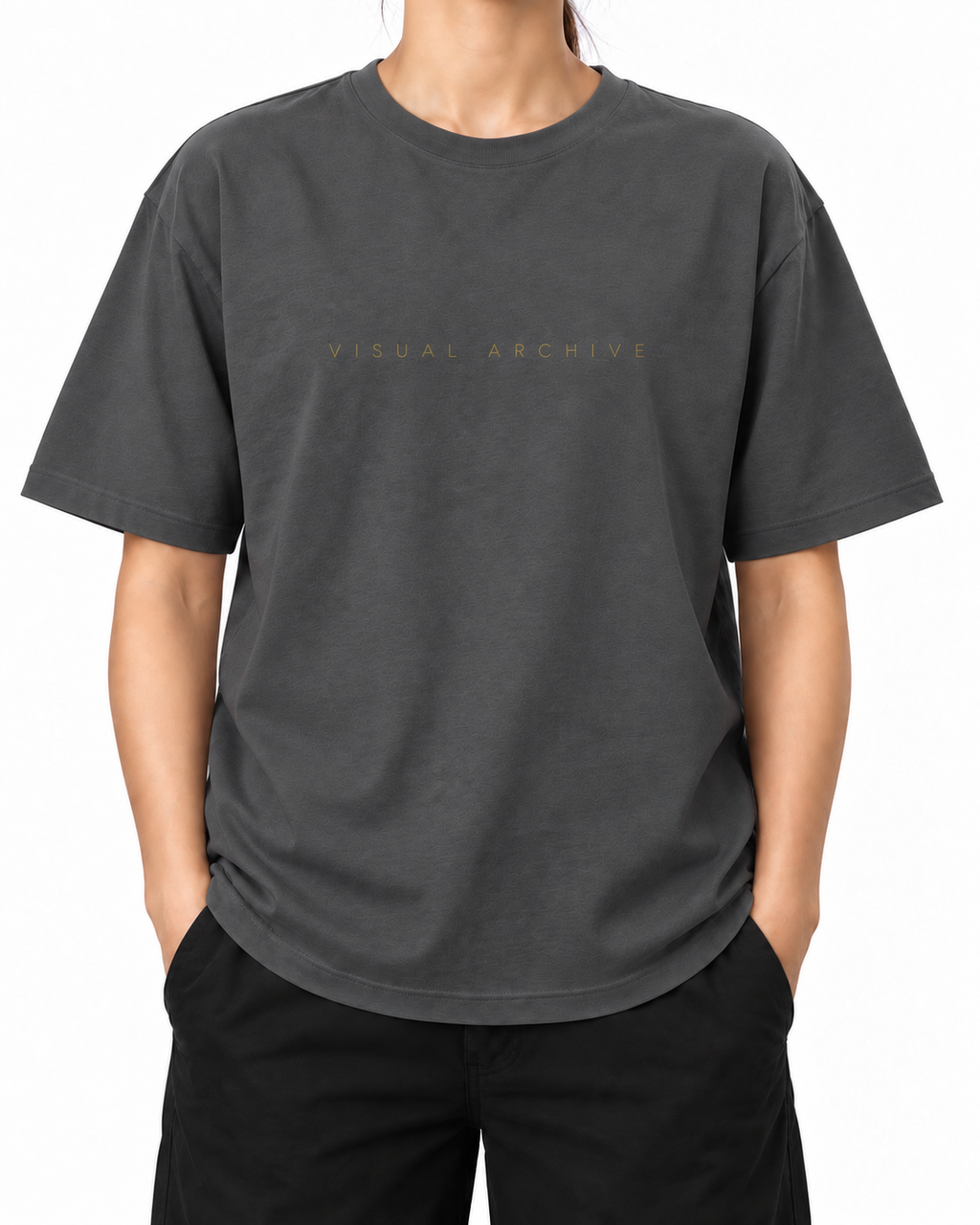 Visual Archive · 240 GSM woman worn front on white