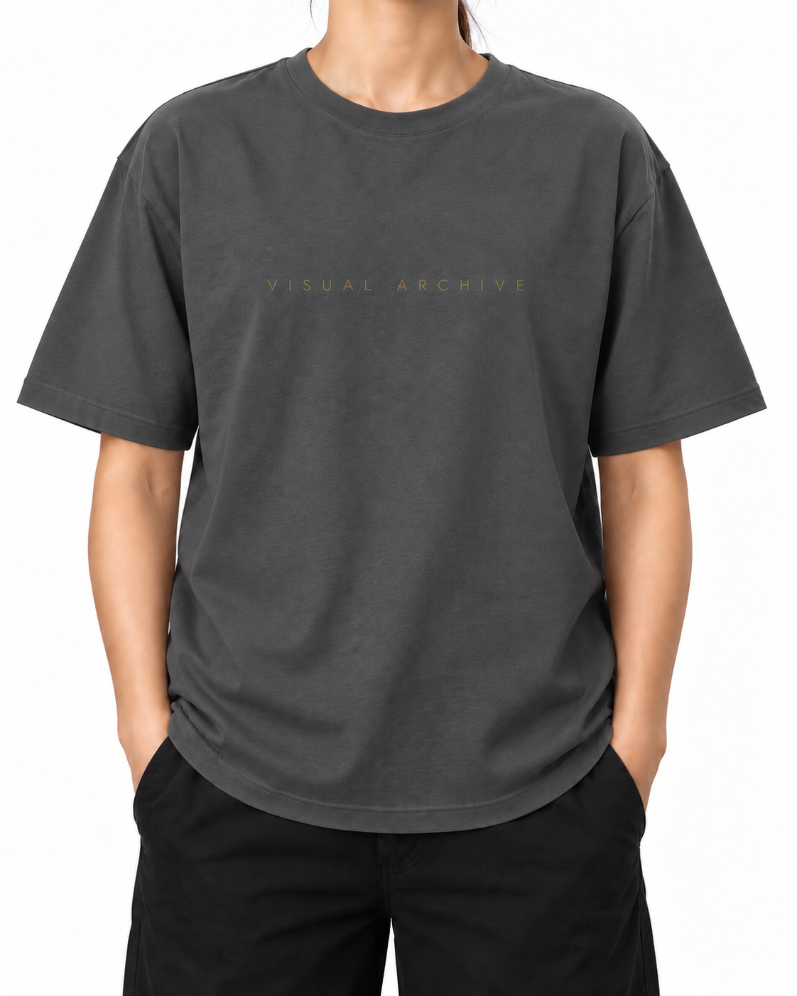 Visual Archive · 240 GSM woman worn front on white