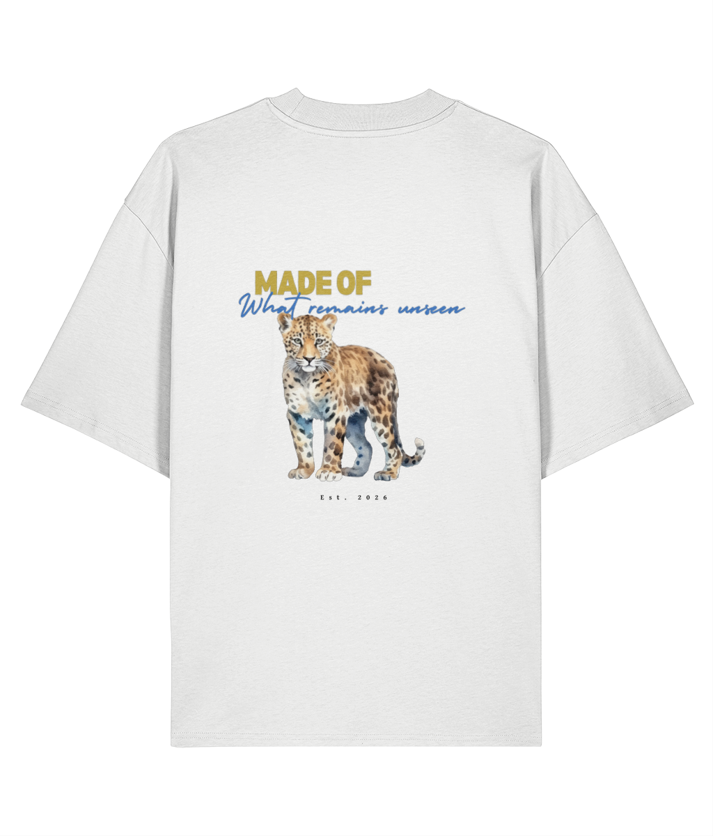 Visual Archive — White 200 GSM oversized T-shirt, back view